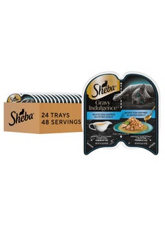 Sheba Sheba Gravy Indulgence Adult Wet Cat Food White Fish Entree in Extra Gravy, 2.6 oz. Twin-Pack Trays (24 Count, 48 Servings)  - Image 1
