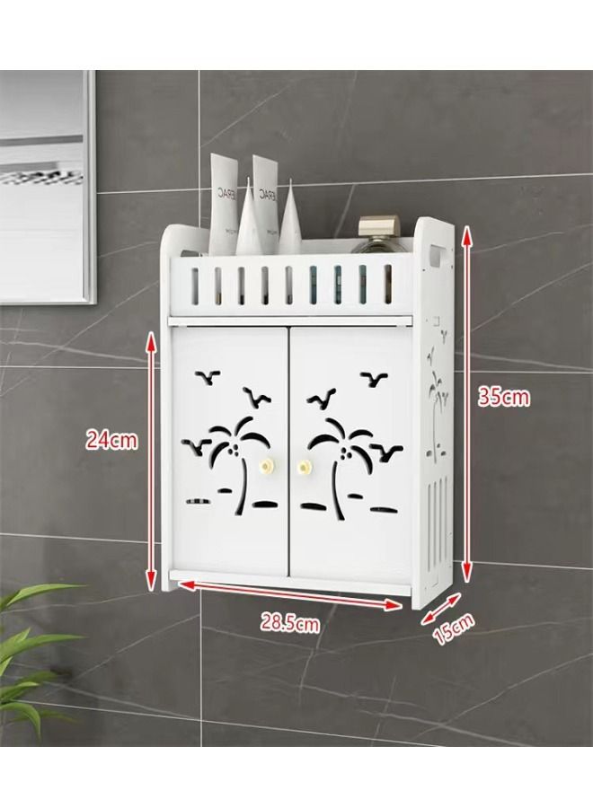 C&C Home Bathroom Storage Shelf Cabinet Rack White - Image 4