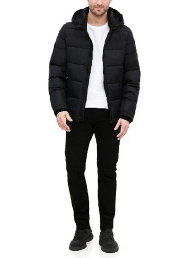 general Long-sleeved zip-up puffer winter jacket with removable hood - Image 1