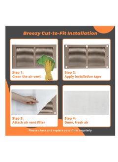 Captaintech Air Vent Register Filters Paper, Anti Dust Net Strainer, Air Condition Filter for Filter Air Conditioner Vent Filtration Dust Odors 10pcs  - Image 3