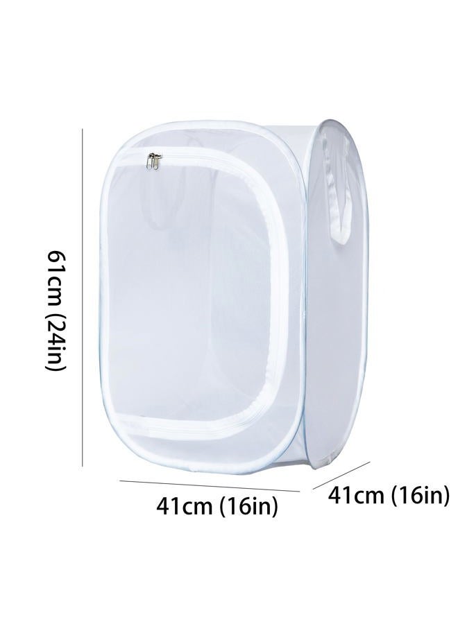 GDanes Pop-up Insect and Butterfly Habitat Cage Terrarium Clear Mesh Enclosure - 16.33" x 16.14" x 23.6" - Image 5