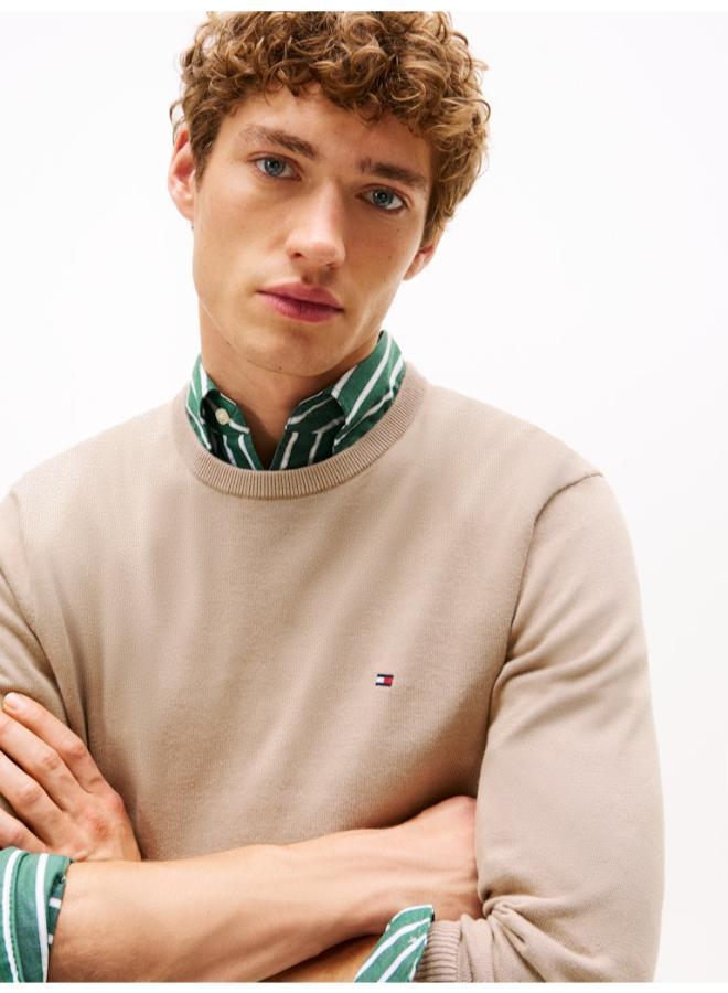 TOMMY HILFIGER Flag Embroidery Crew Neck Jumper - Image 3