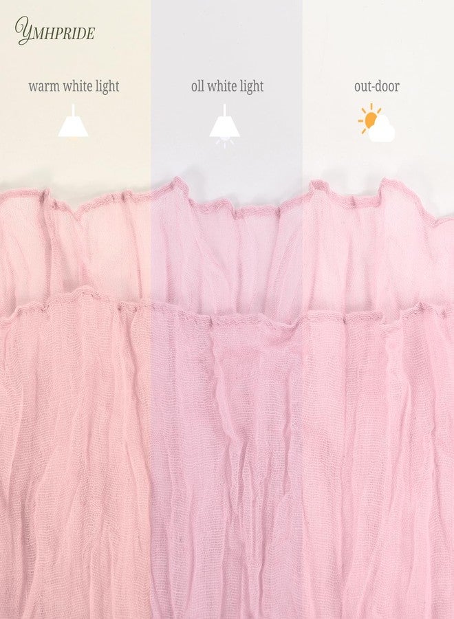 YMHPRIDE 8 Pack Cheesecloth Table Runner 35 x 120 inch Long Boho Cheese Cloth Gauze Table Runners Semi Sheer 10FT Table Runner for Wedding Decor, Bridal Shower, Birthday Party, Table Decor (Light Pink) - Image 5