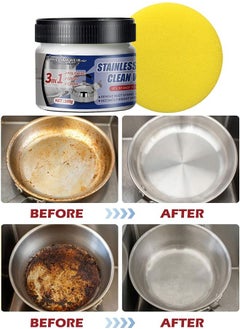 WILLIAM WEIR 3-In-1 Stainless Steel Cleaner Wax Multifunctional Polishing Grind and Clean Cream Remove Rust Stains Scorch Limescale for Kitchen Sinks Taps Cookware Stove Tops Refrigerators and Home Appliances  - Image 1