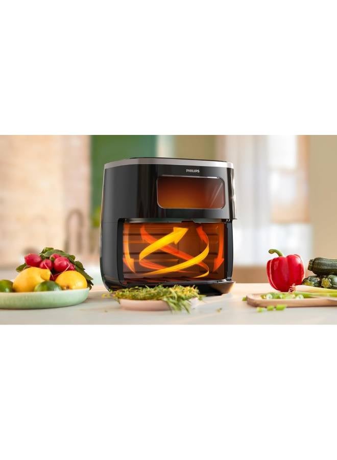 Philips Airfryer XL - 50Hz, 1KGs, See-through Window, Rapid Air Technology, Connected with HomeID APP, 5.6 L 1700 W HD9257/80 Black - Image 5