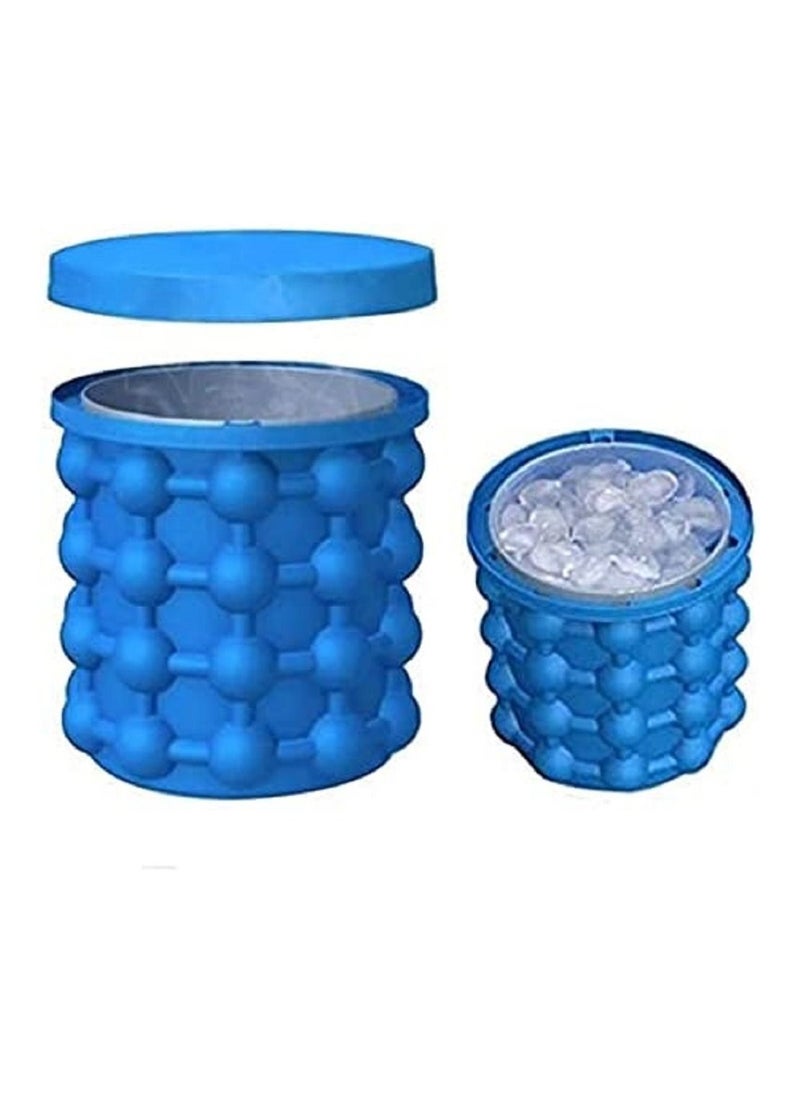 AMM - Ice Cube Maker Genie Space Saving Nontoxic Easy Release Ice Bucket with Airtight Lid for Odorless Magic Ice Cubes Revolutionize Your Ice Making with Silicone Ice Cube Maker Genie - Image 1
