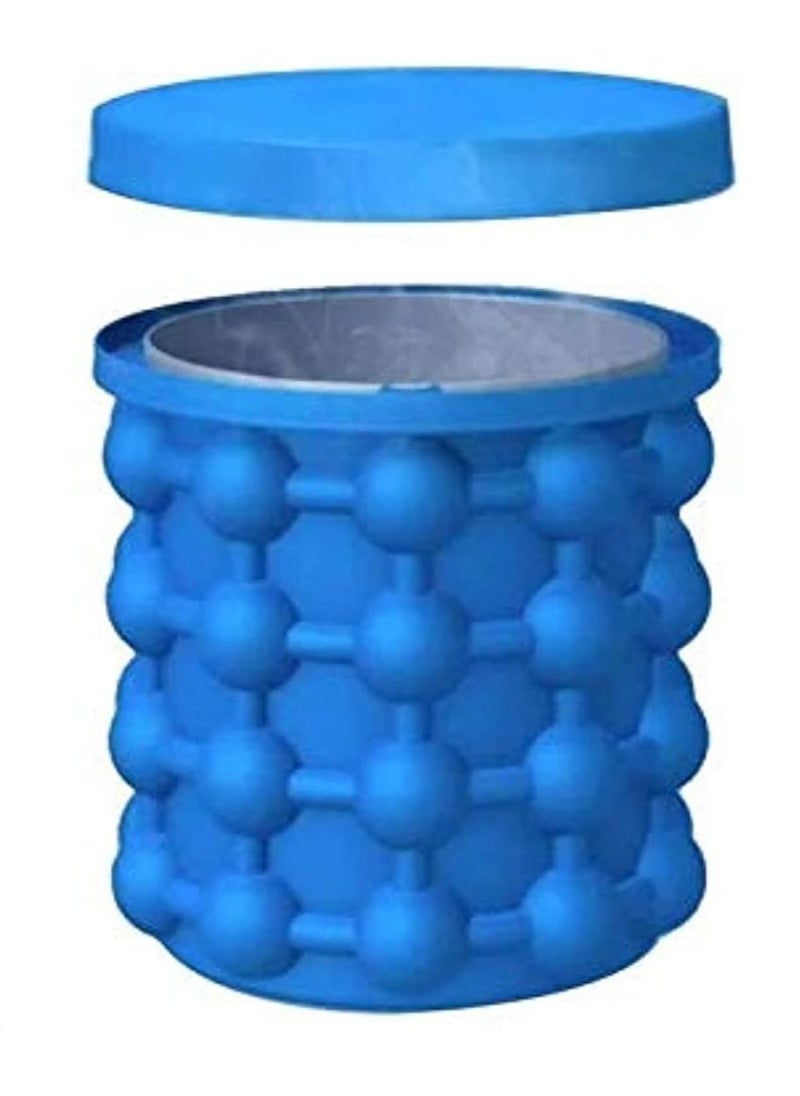 AMM - Ice Cube Maker Genie Space Saving Nontoxic Easy Release Ice Bucket with Airtight Lid for Odorless Magic Ice Cubes Revolutionize Your Ice Making with Silicone Ice Cube Maker Genie - Image 1