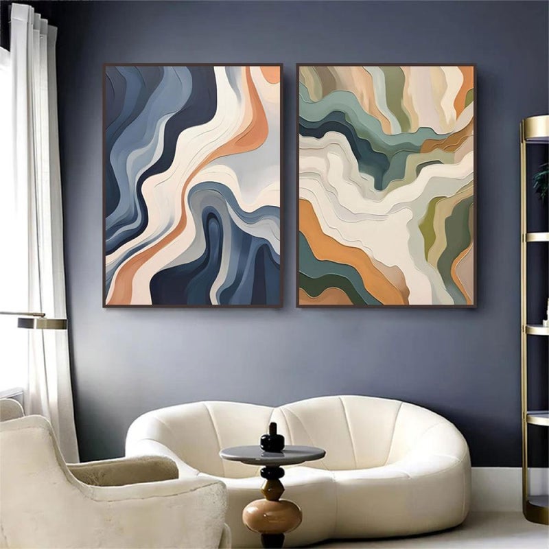 Marktna A double canvas painting with an abstract design, total dimensions 80 x 60 cm - Image 2