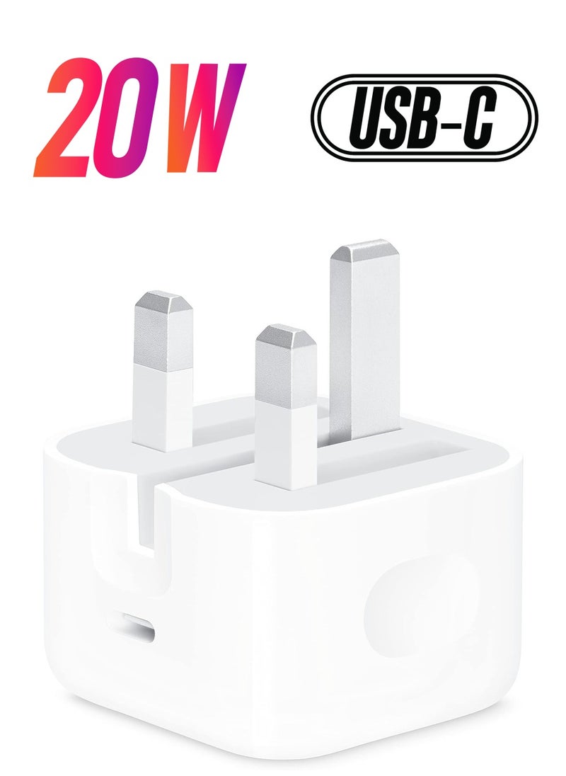 JSBazar i-Phone Charger Type C PD 20W Fast USB C Charger With type c cable iPhone 15 Fast Charger Head Type-C Power Plug Universal Travel Adapter USB-C Plug for iPhone 15/15 Pro Max/15 Pro/15 Plus/14/13  - Image 1