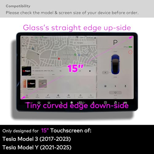 INNOSURE Anti Glare Tempered Glass Screen Protector designed for Tesla Model 3 (2017-2023), Model Y (2021-2025) Infotainment 15-Inch Touchscreen [9H] [No Fingerprint] (Matte) - Image 2