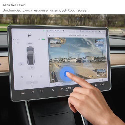 INNOSURE Anti Glare Tempered Glass Screen Protector designed for Tesla Model 3 (2017-2023), Model Y (2021-2025) Infotainment 15-Inch Touchscreen [9H] [No Fingerprint] (Matte) - Image 5