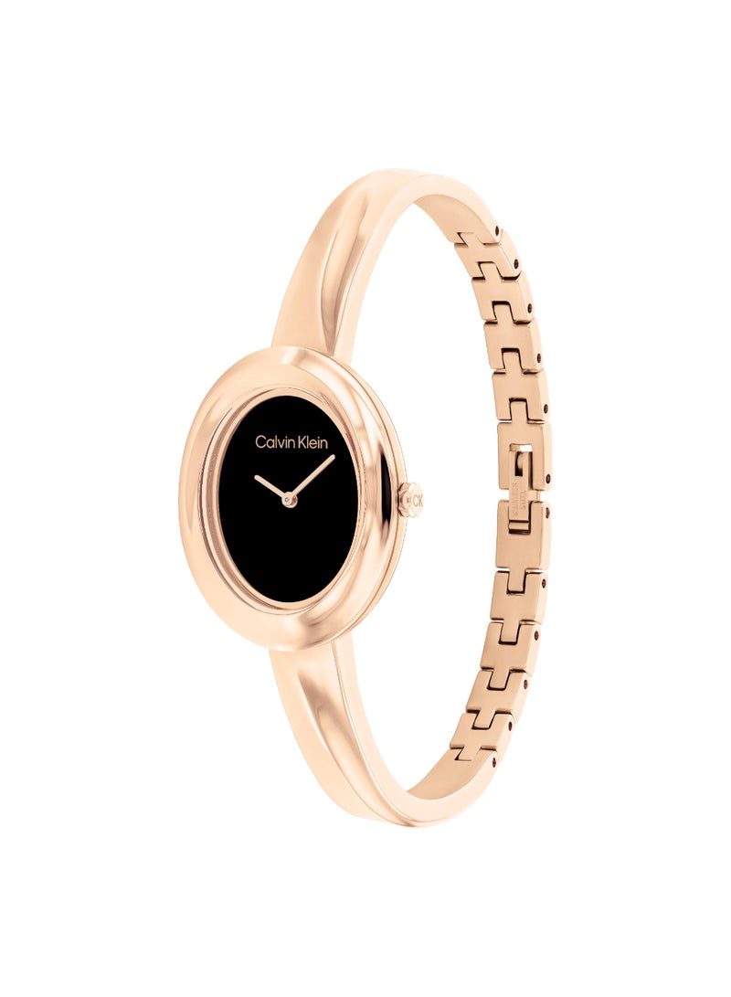CALVIN KLEIN OVAL ANALOG WOMEN'S BLACK CASE WATCH - 25100057 - Image 1
