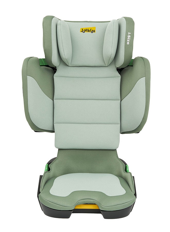 جوفيكيدز Jovikids Rober i-Size Booster Seat with ISOFIX, Suitable for Kids 100-150cm (Approx. 3 to 12 Years), Adjustbale Height and Width, Cabin Size Portable Car Seat, Compact & Folding, ECE R129, Green - Image 3