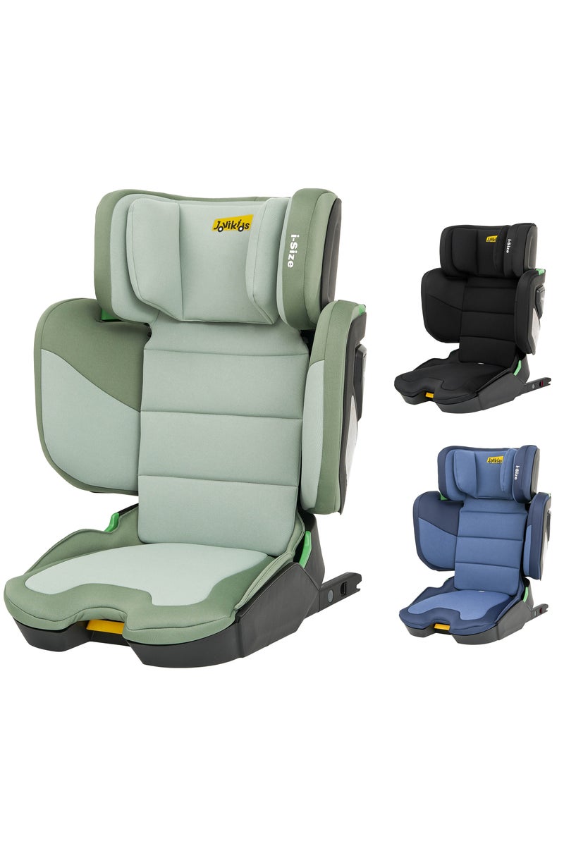 جوفيكيدز Jovikids Rober i-Size Booster Seat with ISOFIX, Suitable for Kids 100-150cm (Approx. 3 to 12 Years), Adjustbale Height and Width, Cabin Size Portable Car Seat, Compact & Folding, ECE R129, Green - Image 1