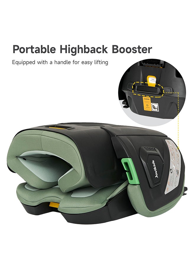 Jovikids - Cabin Size Portable Rober i-Size Car Seat With ISOFIX, 100 - 150 CM (Approx. 3 to 12 Years), Adjustbale Height And Width, ECE R129, Green - Image 1