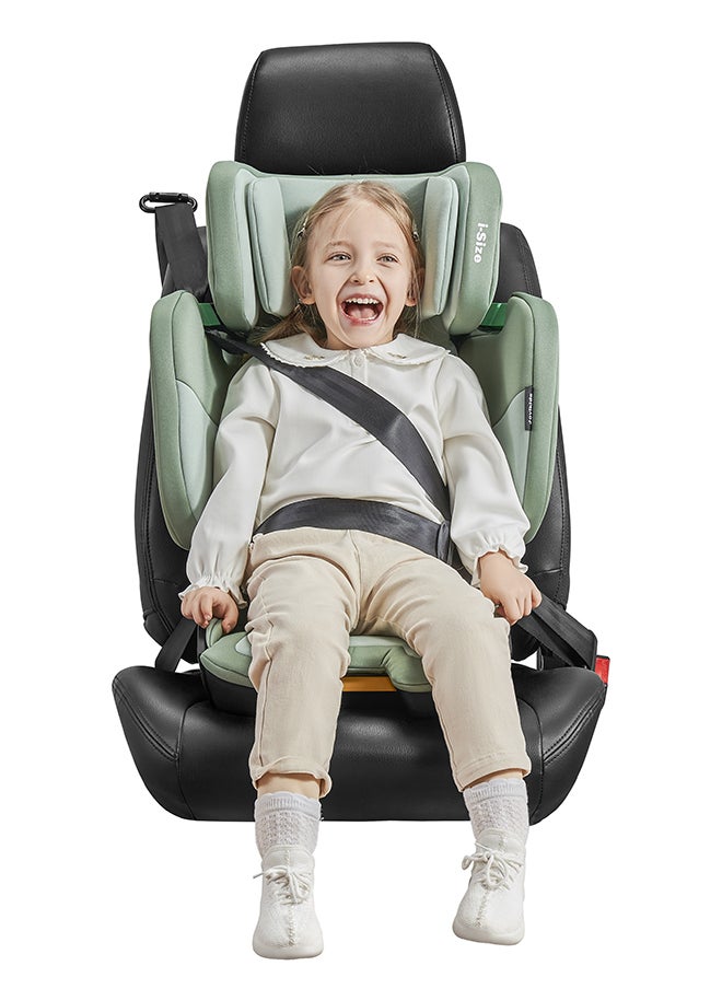 Jovikids - Cabin Size Portable Rober i-Size Car Seat With ISOFIX, 100 - 150 CM (Approx. 3 to 12 Years), Adjustbale Height And Width, ECE R129, Green - Image 1