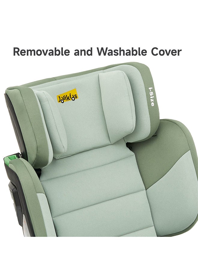 Jovikids - Cabin Size Portable Rober i-Size Car Seat With ISOFIX, 100 - 150 CM (Approx. 3 to 12 Years), Adjustbale Height And Width, ECE R129, Green - Image 1