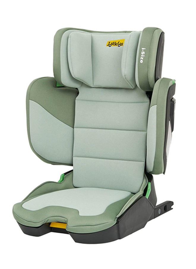 Jovikids - Cabin Size Portable Rober i-Size Car Seat With ISOFIX, 100 - 150 CM (Approx. 3 to 12 Years), Adjustbale Height And Width, ECE R129, Green - Image 1