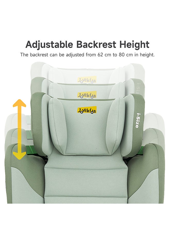 Jovikids - Cabin Size Portable Rober i-Size Car Seat With ISOFIX, 100 - 150 CM (Approx. 3 to 12 Years), Adjustbale Height And Width, ECE R129, Green - Image 1