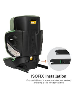 Jovikids Cabin Size Portable Rober i-Size Car Seat With ISOFIX, 100 - 150 CM (Approx. 3 to 12 Years), Adjustbale Height And Width, ECE R129, Green  - Image 5