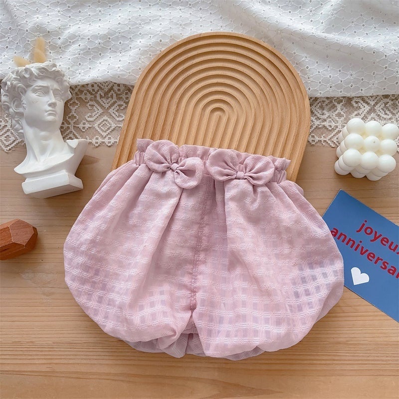 Korean Style Baby Clothes 2024 Summer New 1-3 Years Old Baby Boy Cotton Two-Piece Thin Class A Outfit C pink [bloomers]]