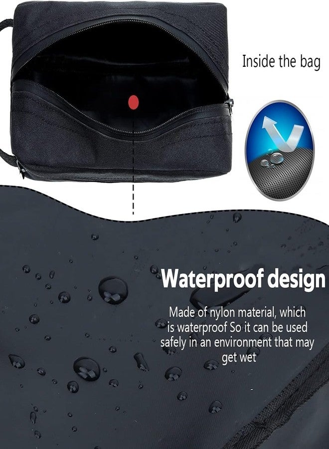 BLACKBOXES Travel Toiletry Bag for Women and Men, Water-Resistant Shaving Bag for Toiletries Accessories, Foldable Storage Bags with Divider and Handle for Cosmetics Brushes Tools (Black) - Image 3
