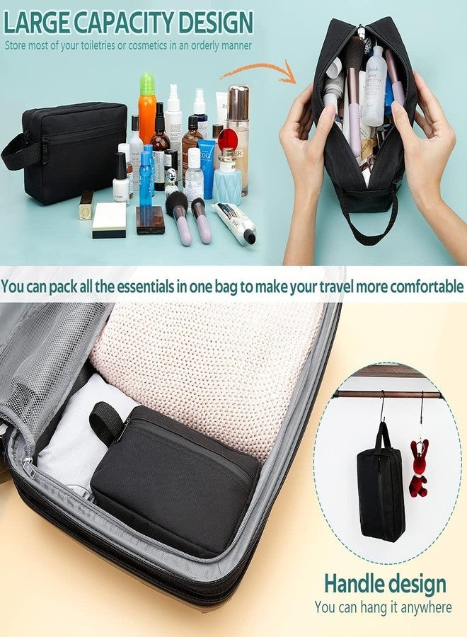 BLACKBOXES Travel Toiletry Bag for Women and Men, Water-Resistant Shaving Bag for Toiletries Accessories, Foldable Storage Bags with Divider and Handle for Cosmetics Brushes Tools (Black) - Image 5