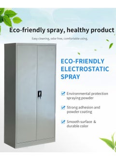 Living Metal Locker Cupboard With 5 Shelves 2 Door Light Weight  Lateral 2 Door Filing Storage Cabinet 180*85*39 CM  - Image 3