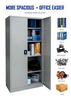 Living Metal Locker Cupboard With 5 Shelves 2 Door Light Weight  Lateral 2 Door Filing Storage Cabinet 180*85*39 CM  - Image 4