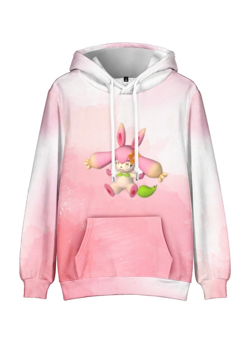 Palworld Phantom Beast Palu Animation Printed Hooded Sweatshirt for Adults and Children - Image 1