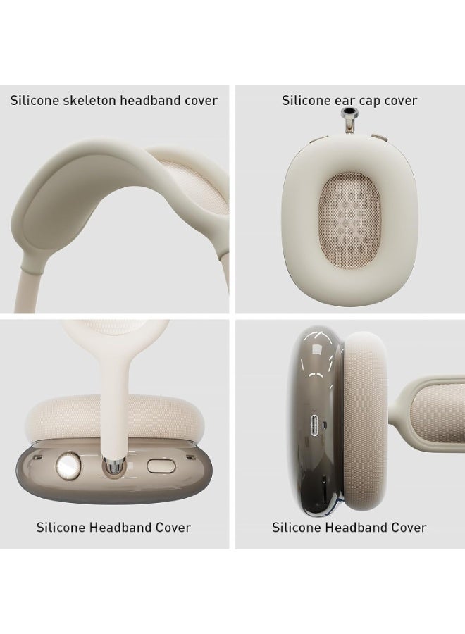 غطاء سيليكون ل AirPods Max (2024/2020)، غطاء TPU ناعم شفاف، أغطية أذن، غطاء رأس ل AirPods Max (USB-C/Lightning)، ملحقات شفافة ل Apple - Image 3