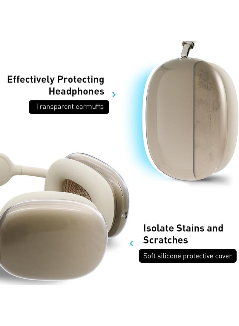 غطاء سيليكون ل AirPods Max (2024/2020)، غطاء TPU ناعم شفاف، أغطية أذن، غطاء رأس ل AirPods Max (USB-C/Lightning)، ملحقات شفافة ل Apple - Image 4