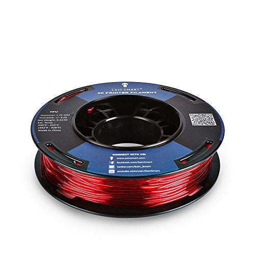 SainSmart ساينسمارت - TPU-RED-0.25KG1.75 ساينسمارت 1.75 مم 250 جرام خيوط طباعة ثلاثية الأبعاد مرنة TPU، دقة الأبعاد +/- 0.05 مم (أحمر) - Image 2