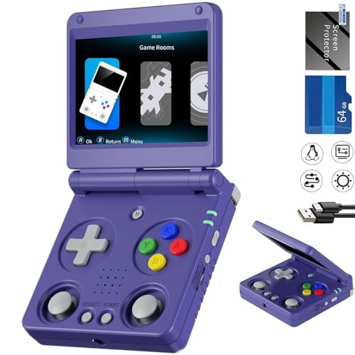 Aivuidbs Flip Retro Handheld Game Console Retro Gaming Console with 64G Preloaded 5532 Games3300 mAh Battey Portable Clamshell Games Consoles Supports 5G WiFi Bluetooth HDMI 30 Simulators RG34XXSP - Image 1