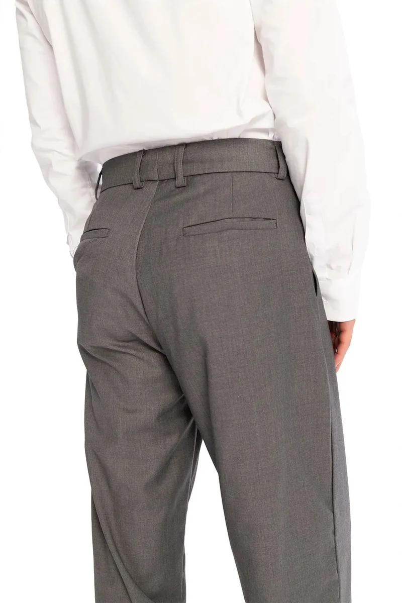 Giesto Charcoal Grey GIESTO Pleated Regular Fit Pants for Men | Best Price UAE