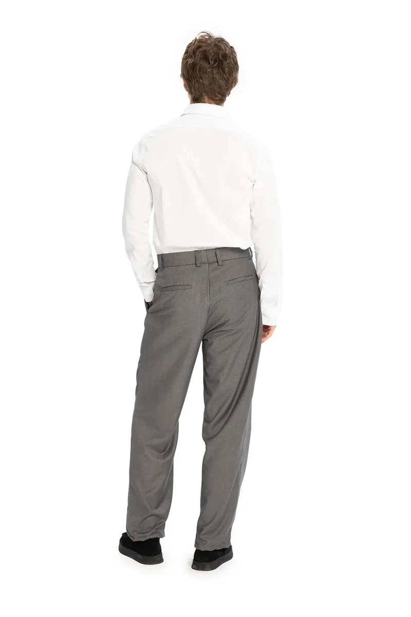 Giesto Charcoal Grey GIESTO Pleated Regular Fit Pants for Men | Best Price UAE