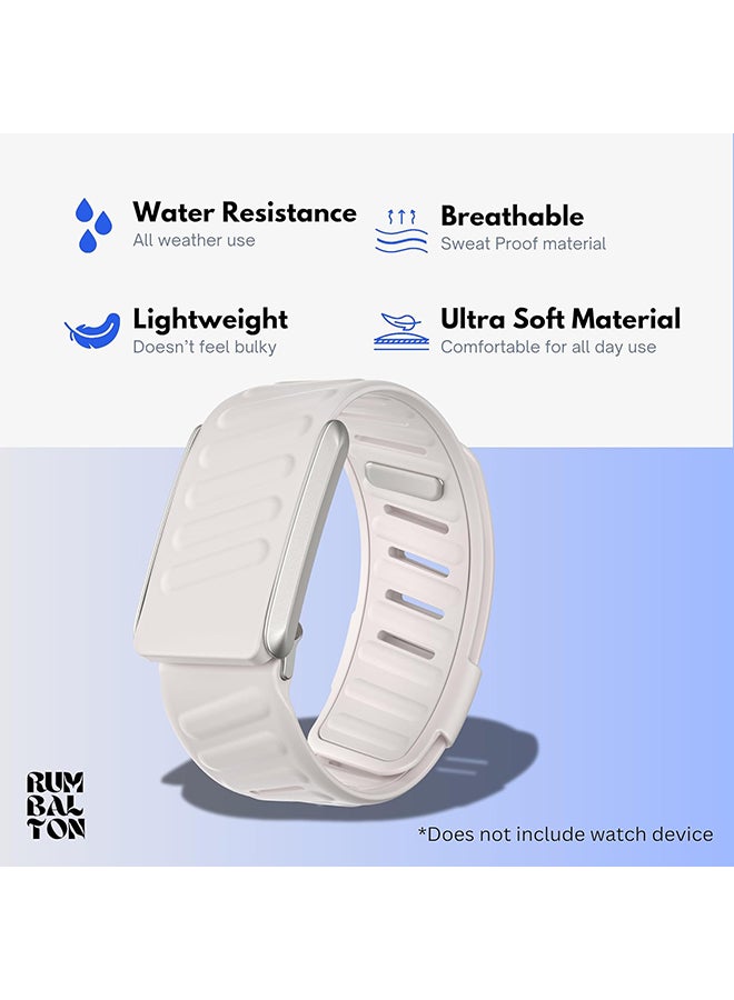 O Ozone Comfort Durable Silicone Wristband Compatible with WHOOP 4.0 Band, Soft Silicone Sports Loop Strap with U Shaped Connector for Men & Women - Starlight - Image 2