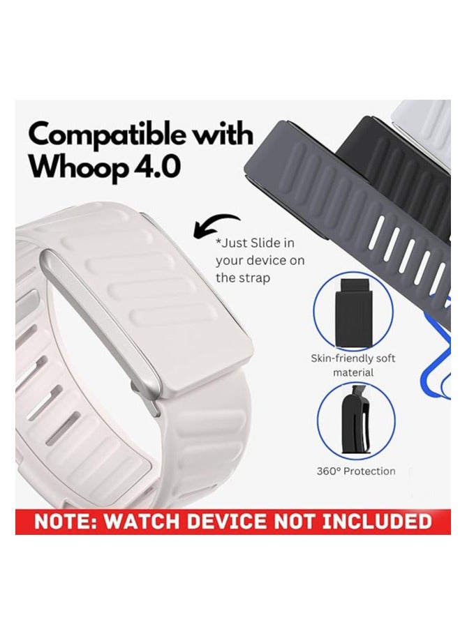 O Ozone Comfort Durable Silicone Wristband Compatible with WHOOP 4.0 Band, Soft Silicone Sports Loop Strap with U Shaped Connector for Men & Women - Starlight - Image 5