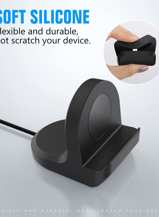 MoKo Charger Stand Compatible with Samsung Galaxy Watch Ultra/Watch 7 6 5 40mm 44mm/Watch 6 Classic 43mm 47mm/Watch 5 Pro, Silicone Charging Stand Dock Station Holder with Non-slip Base, Black - Image 4