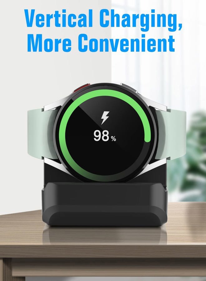 MoKo Charger Stand Compatible with Samsung Galaxy Watch Ultra/Watch 7 6 5 40mm 44mm/Watch 6 Classic 43mm 47mm/Watch 5 Pro, Silicone Charging Stand Dock Station Holder with Non-slip Base, Black - Image 3