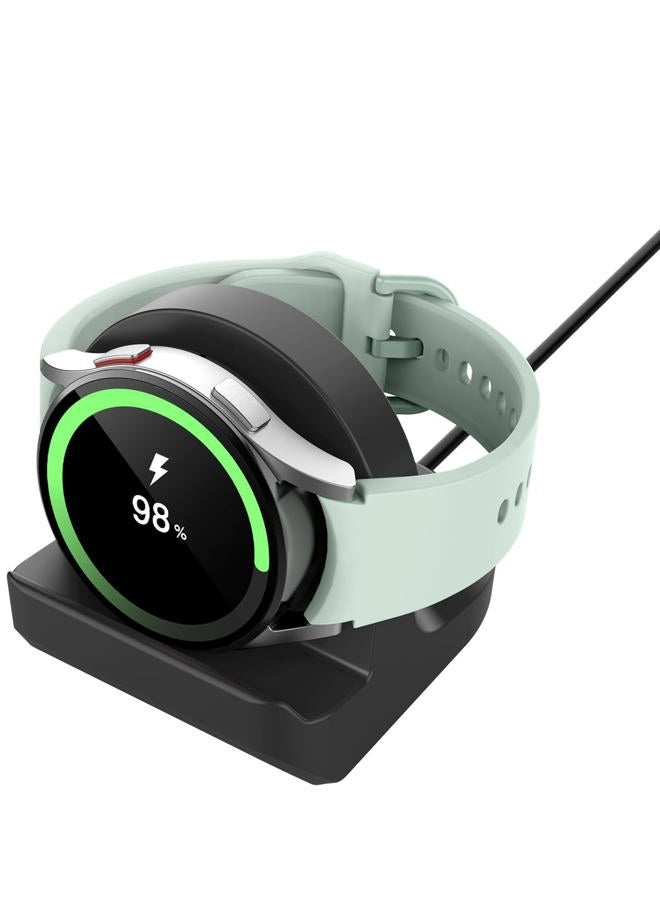 MoKo Charger Stand Compatible with Samsung Galaxy Watch Ultra/Watch 7 6 5 40mm 44mm/Watch 6 Classic 43mm 47mm/Watch 5 Pro, Silicone Charging Stand Dock Station Holder with Non-slip Base, Black - Image 1