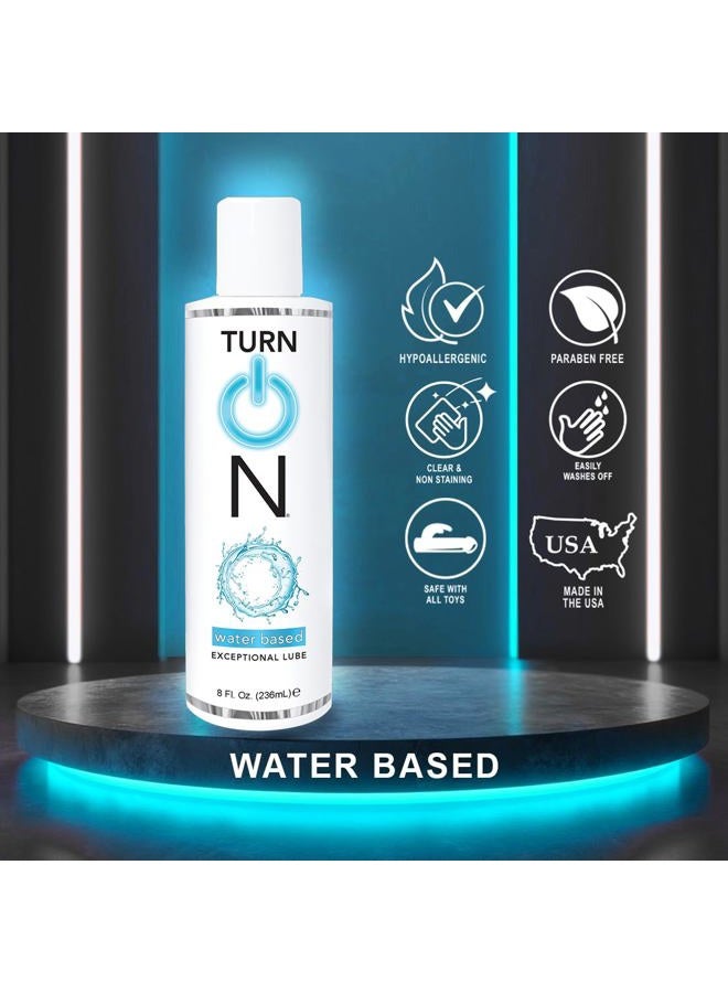 Turn On Water-Based Premium Personal Lubricant | Long Lasting, Ph Balanced, Hypoallergenic, Condom Safe Lube for Men, Women, and Couples, 8 fl oz - Image 3