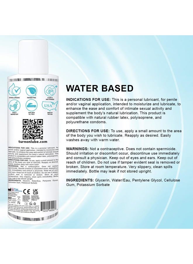 Turn On Water-Based Premium Personal Lubricant | Long Lasting, Ph Balanced, Hypoallergenic, Condom Safe Lube for Men, Women, and Couples, 8 fl oz - Image 2