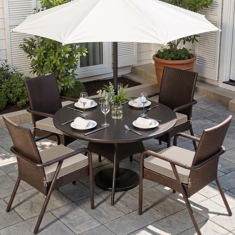 MIULEE Beige Outdoor Chair Cushions Set of 4, 18.5x16x3 Inch Waterproof Patio Seat Cushions for Outdoor Furniture Couch Sofa, 3 Year Color Fastness High Density Foam with Adjustable Ties - Image 2