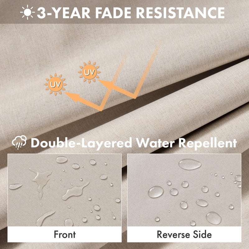 MIULEE Beige Outdoor Chair Cushions Set of 4, 18.5x16x3 Inch Waterproof Patio Seat Cushions for Outdoor Furniture Couch Sofa, 3 Year Color Fastness High Density Foam with Adjustable Ties - Image 4