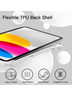Jetech Case for iPad 10 10.9 Inch 2022 Model 10th Generation with Pencil Holder Slim Tablet Cover with Soft TPU Back Auto Wake Sleep White  - Image 4