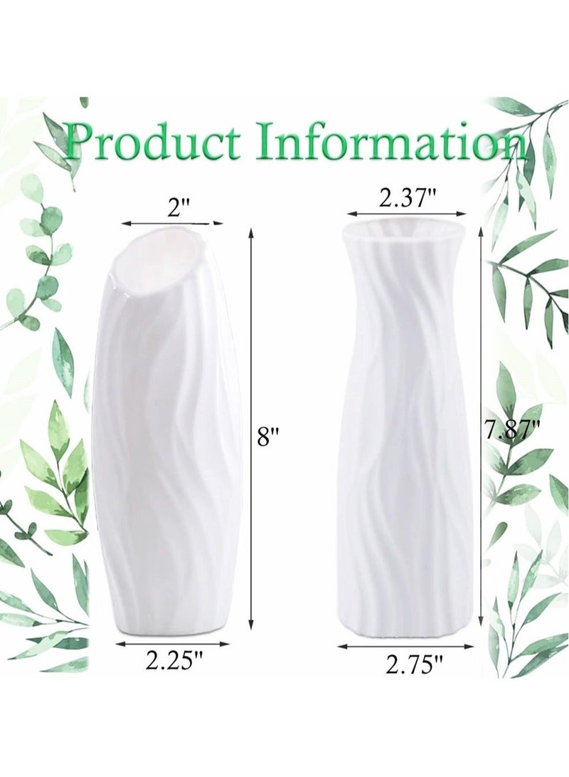 Captaintech Composite Plastic Flower Vase, 10 Pack Small Tall White Floral Vase, Unbreakable Floral Vase Home Decor Centerpieces, Plastic Floral Bud Vase for Wedding Dinner Table Party Living Room Decor - Image 3