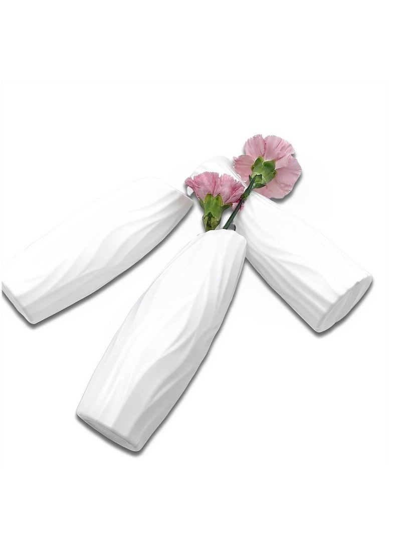 Captaintech Composite Plastic Flower Vase, 10 Pack Small Tall White Floral Vase, Unbreakable Floral Vase Home Decor Centerpieces, Plastic Floral Bud Vase for Wedding Dinner Table Party Living Room Decor - Image 4