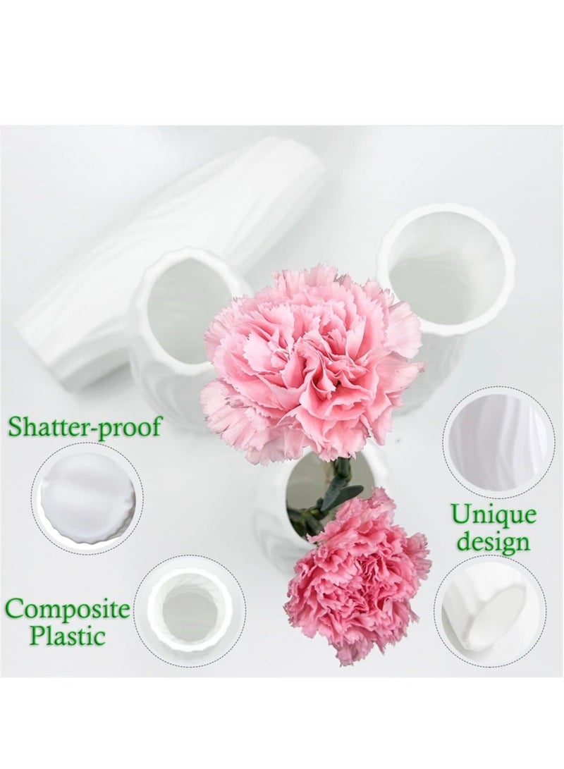 Captaintech Composite Plastic Flower Vase, 10 Pack Small Tall White Floral Vase, Unbreakable Floral Vase Home Decor Centerpieces, Plastic Floral Bud Vase for Wedding Dinner Table Party Living Room Decor - Image 5