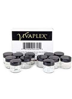 Vivaplex Vivaplex, 12, Clear, 2 oz, Round Glass Jars, with Inner Liners and black Lids  - Image 3
